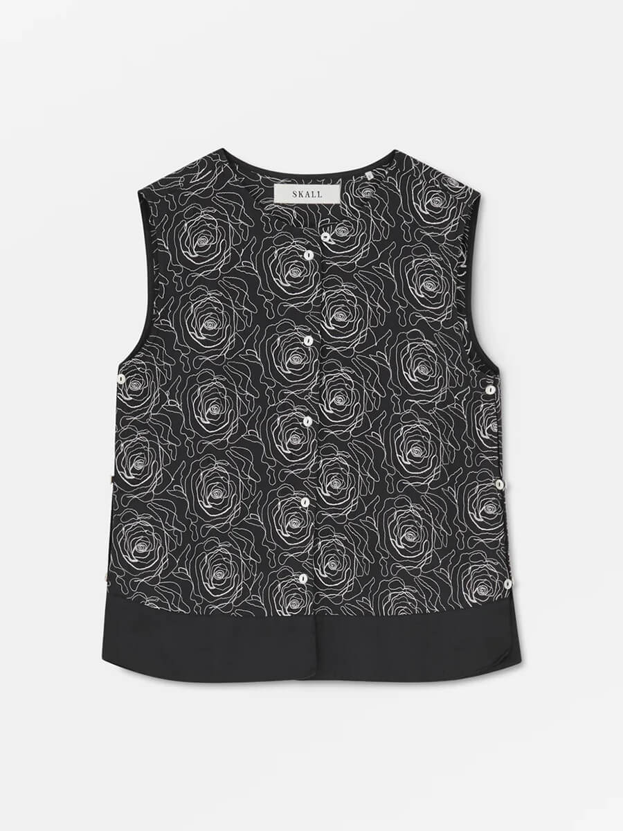 Skull Mollie Top - Black