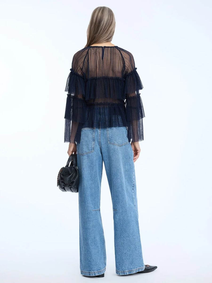 Munthe - Naria Top - Navy back view
