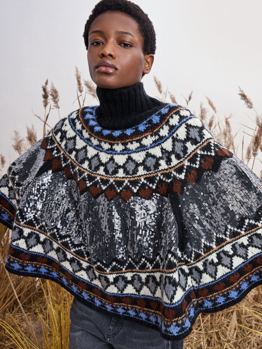Munthe - Verst Poncho - Mix Black