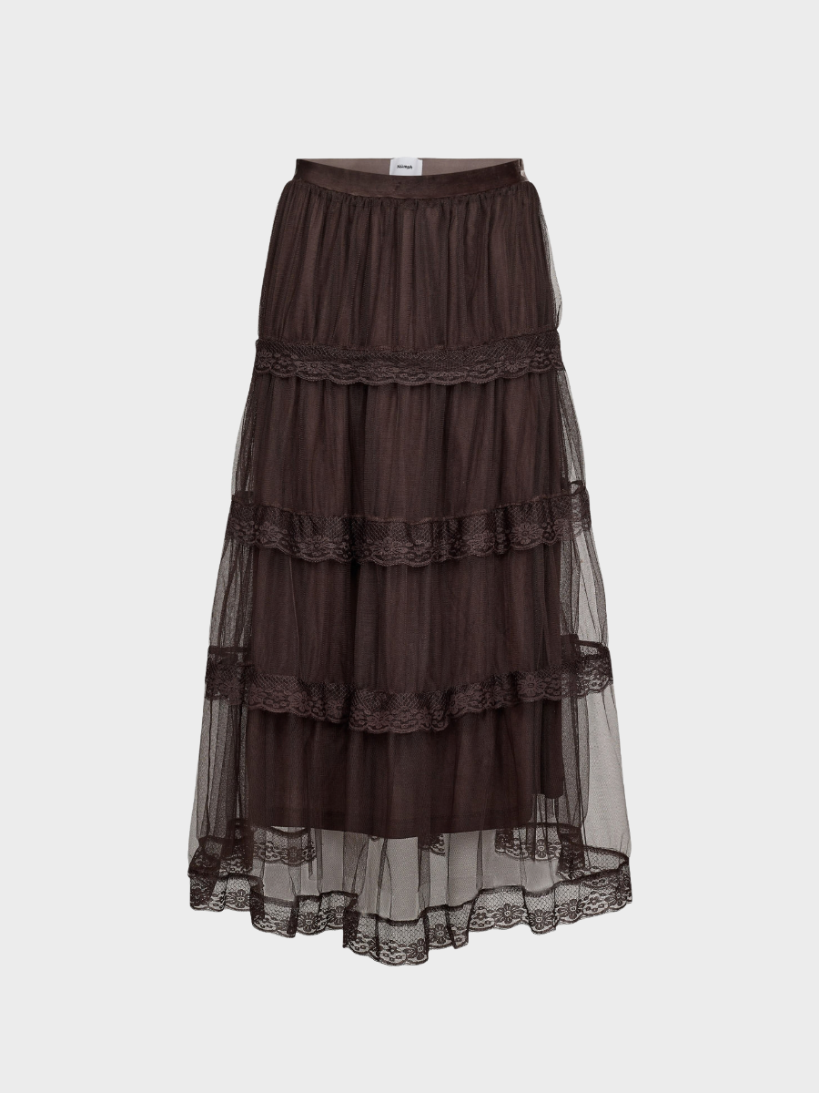 Numph - Nuacey Long Skirt - Chocolate Plum