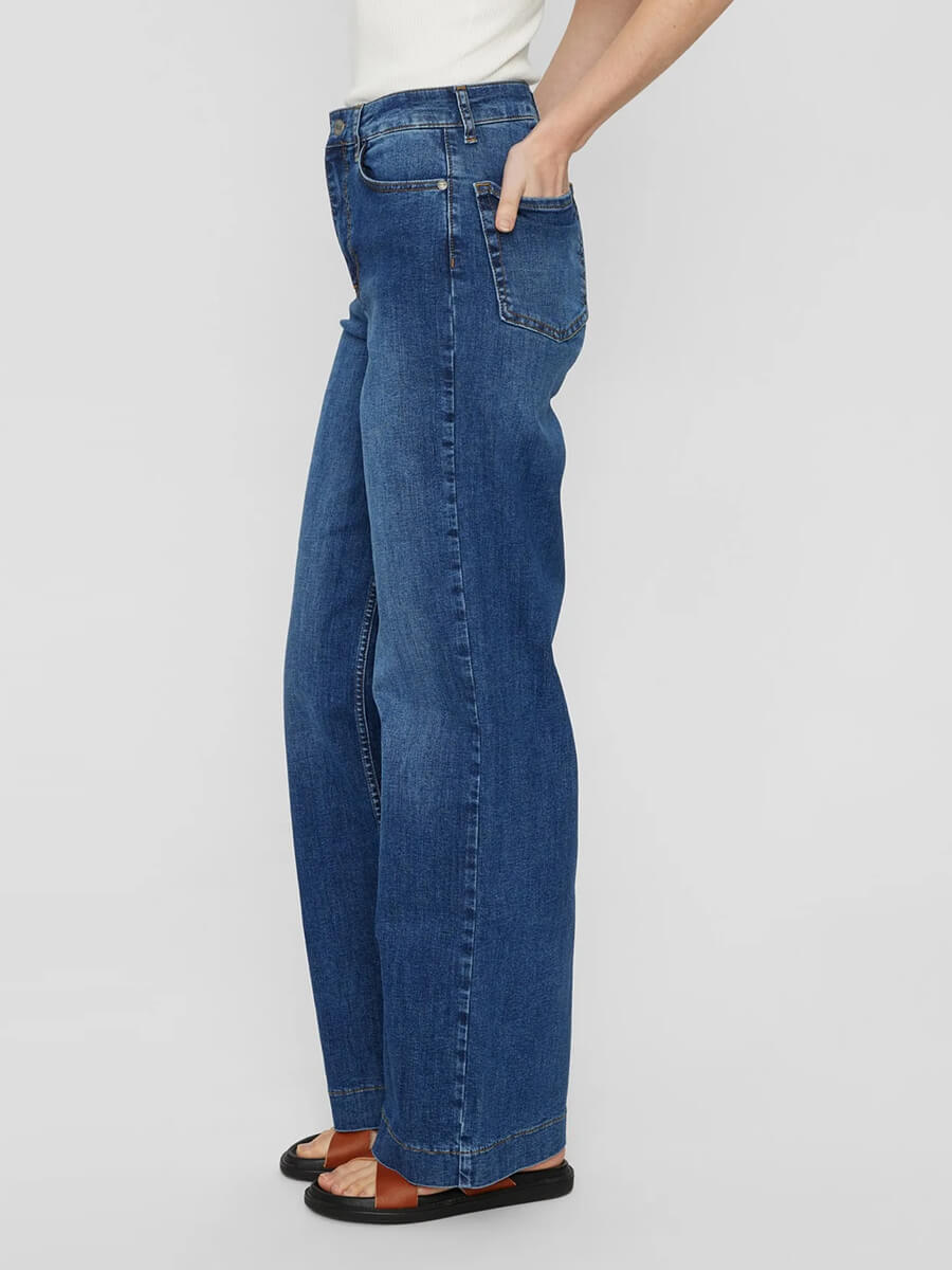 Numph Nuparis Long Jeans - Mid Blue