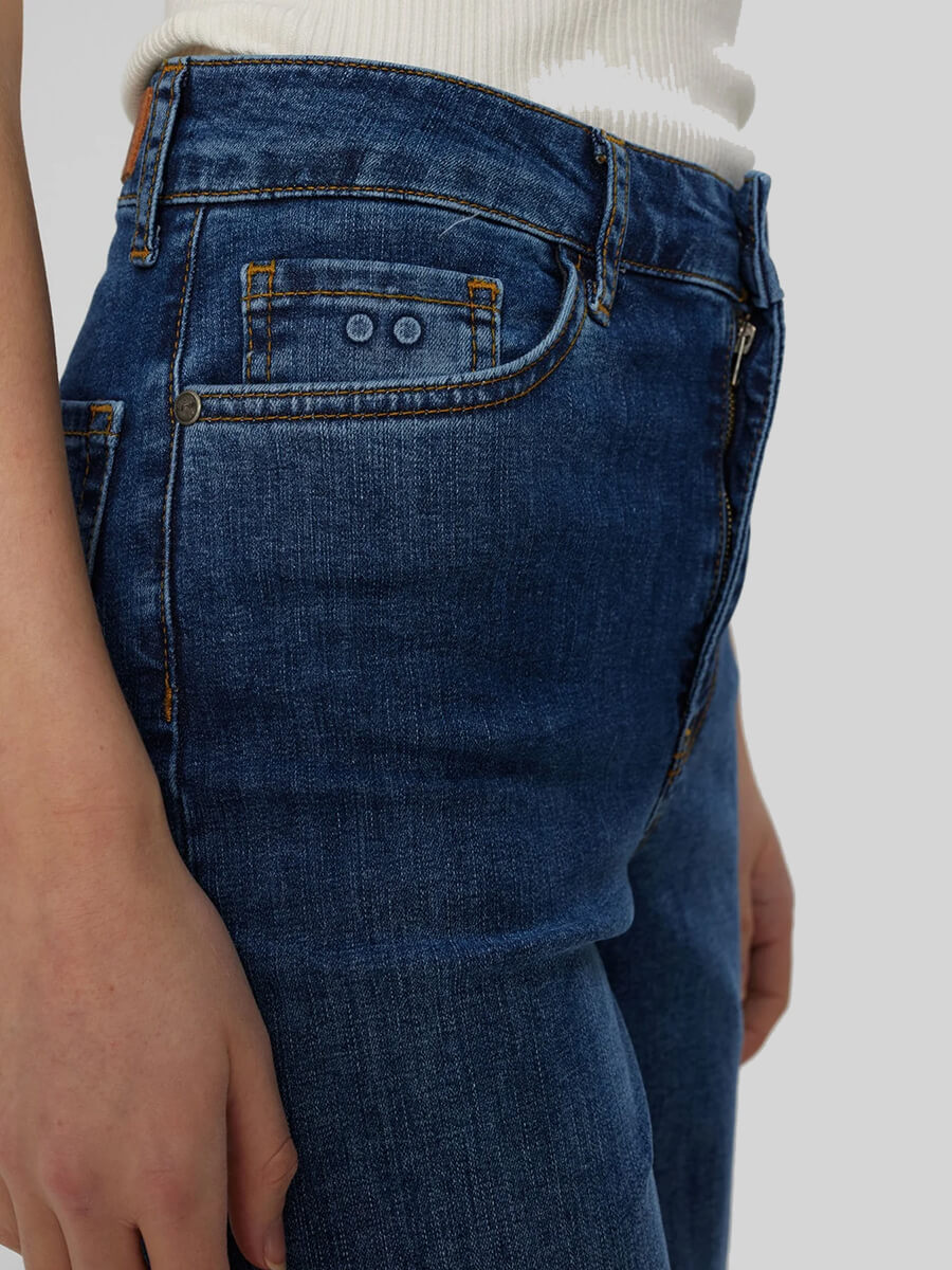 Numph Nuparis Long Jeans - Mid Blue