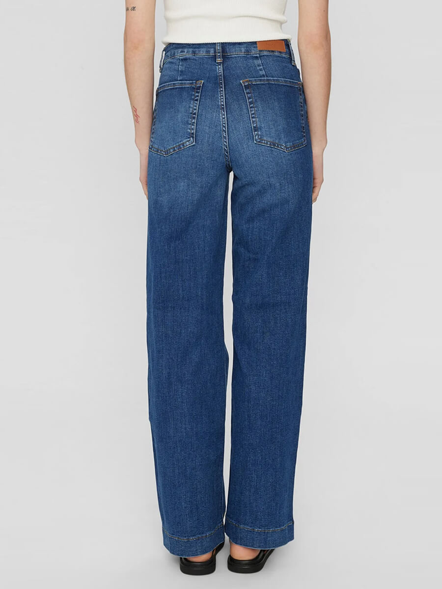 Numph Nuparis Long Jeans - Mid Blue
