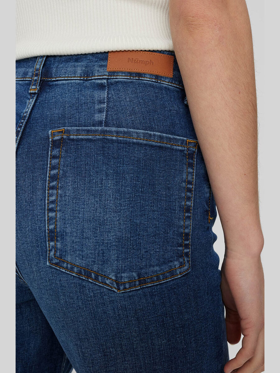 Numph Nuparis Long Jeans - Mid Blue