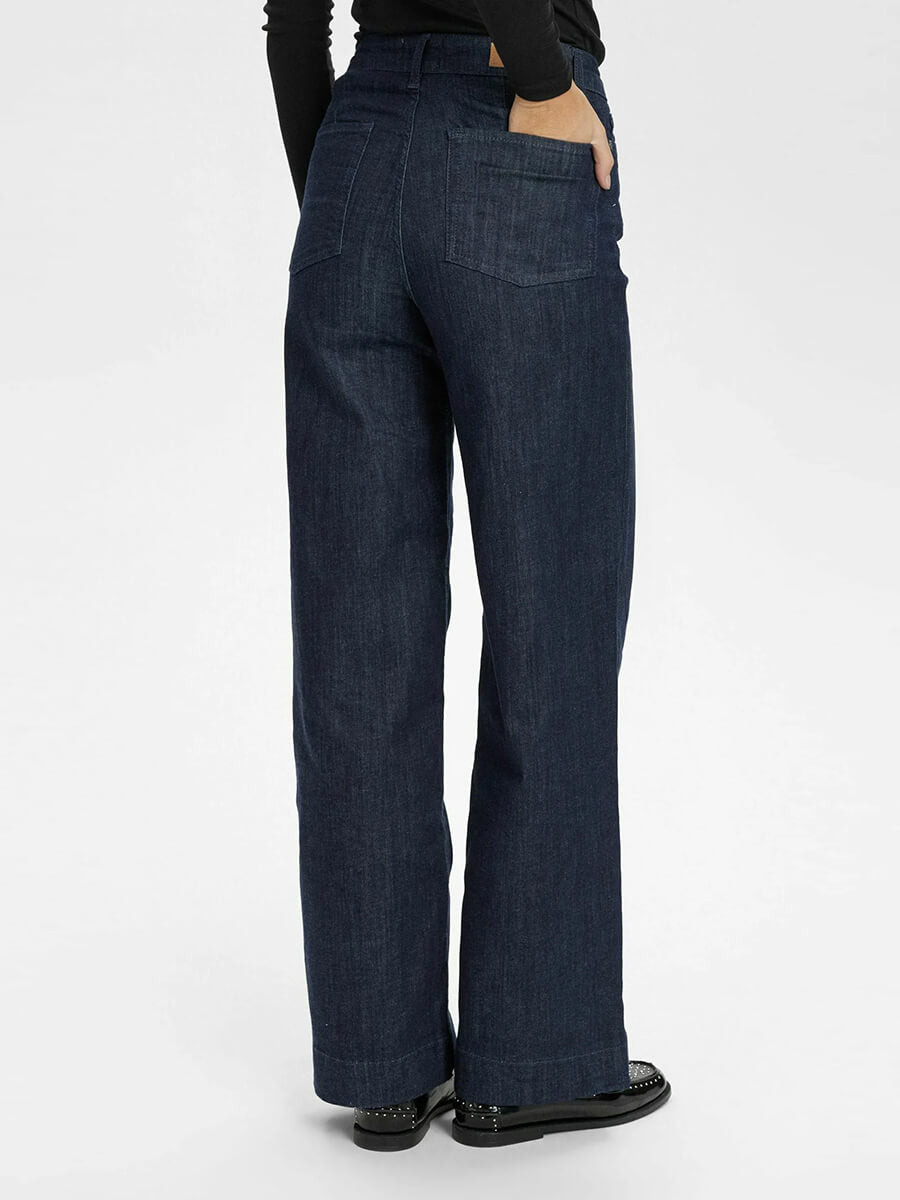 Numph - Nuparis Long Pants - Dark Denim Blue 5