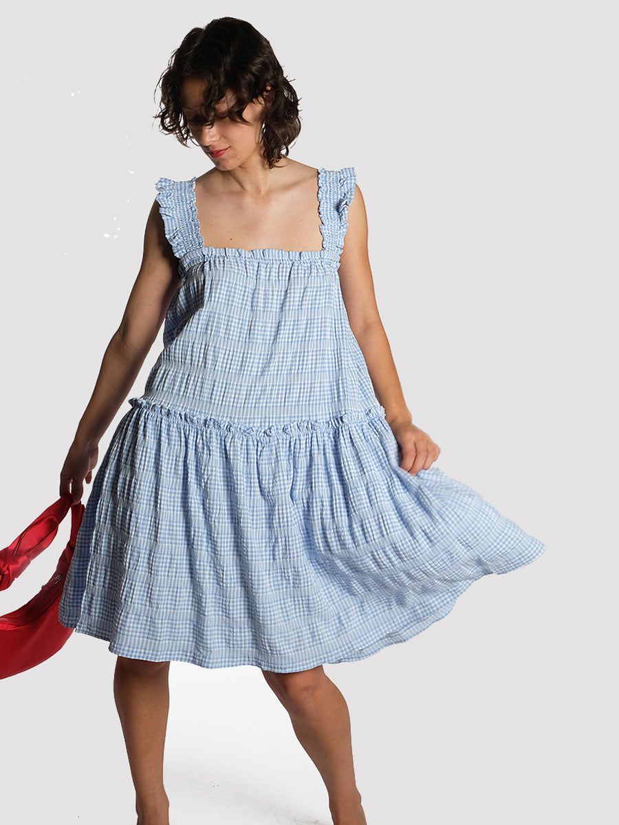 OBJECT--Azana-Gingham-Dress---Swedish-Blue