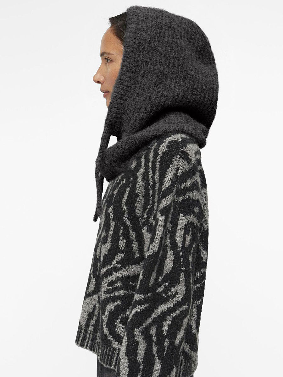 OBJECT MILU KNITTED BALACLAVA - DARK GREY MELANGE