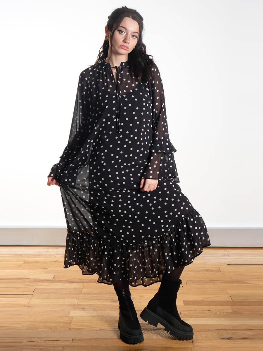 OBJECT
Gina Polka Dot Maxi Dress