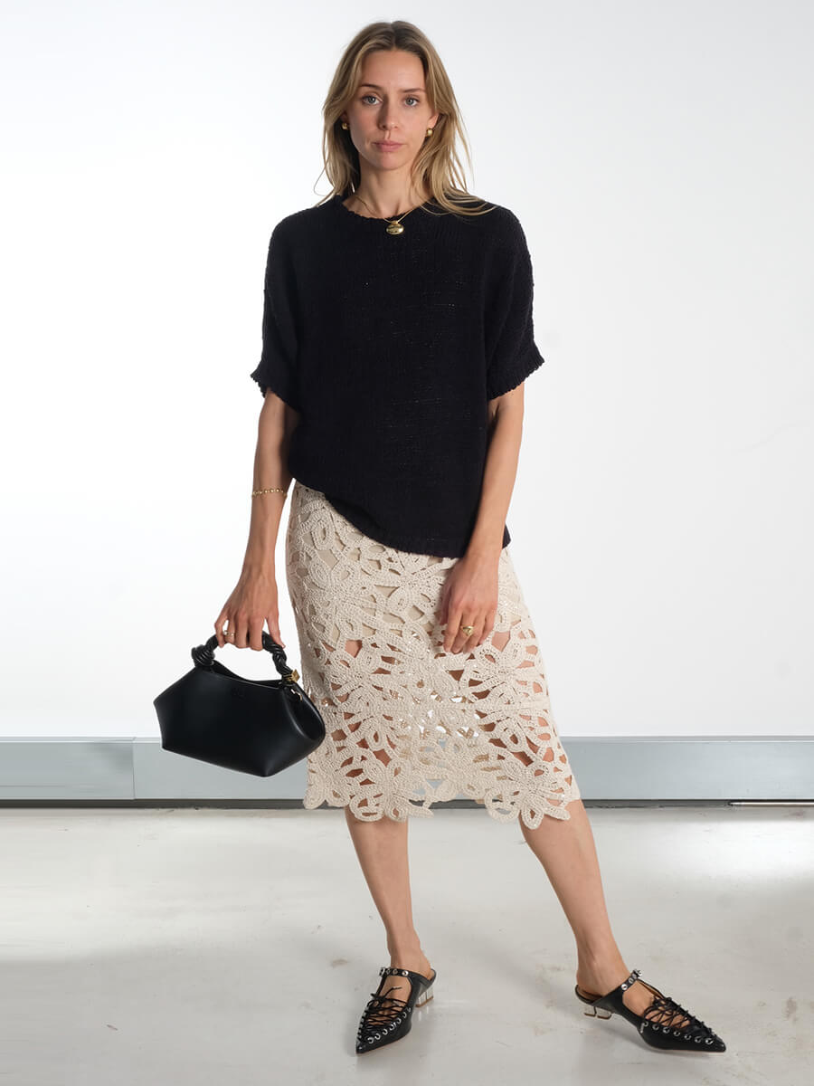 SIBIN LINNEBJERG - Hope Knit T-Shirt Black