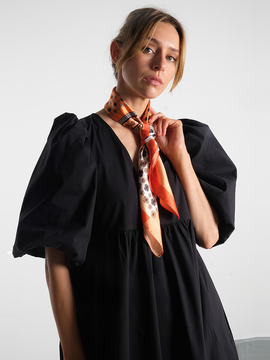 OBJECTPaigePuffSleevedMidiDress-Black