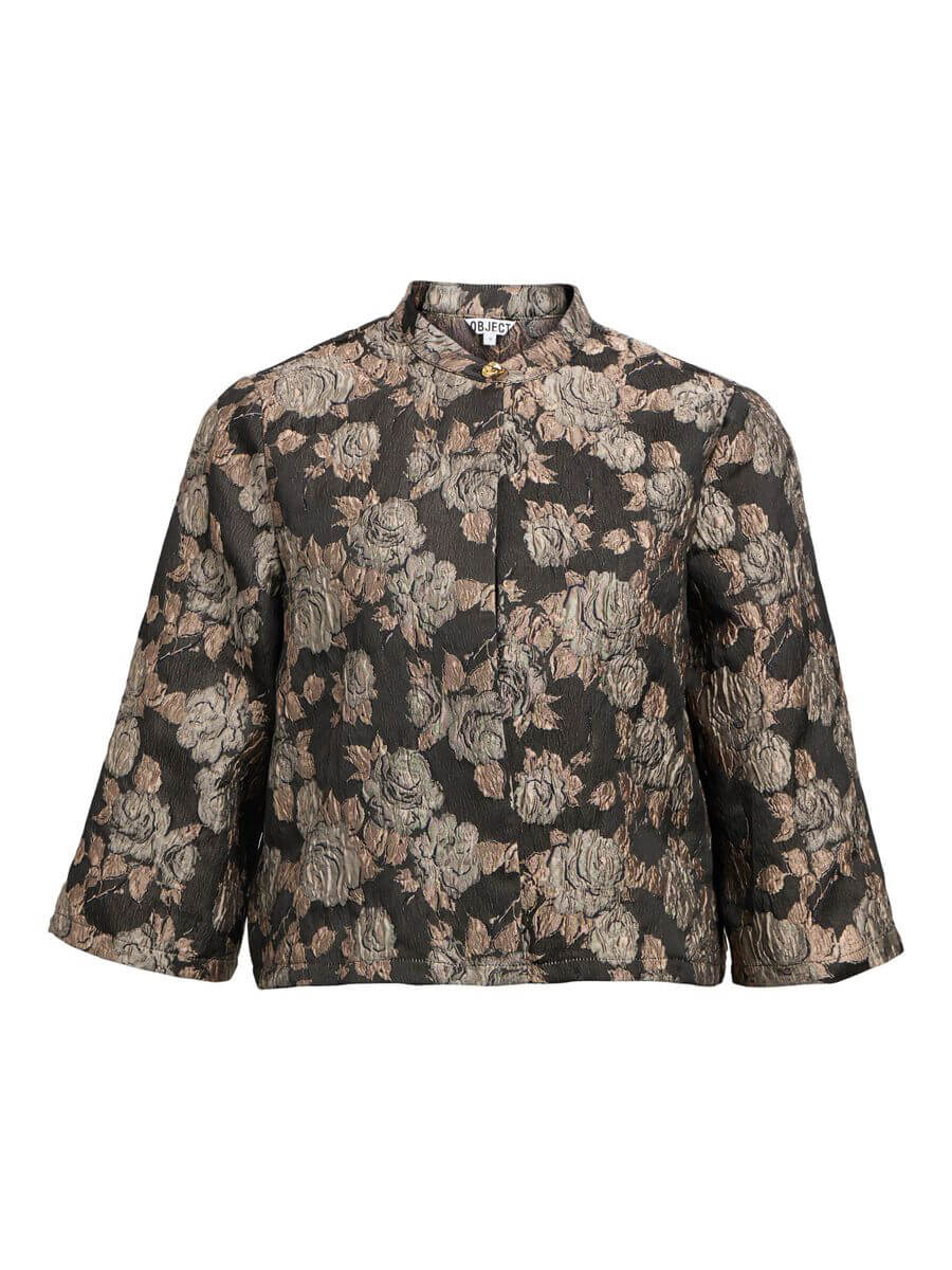OBJECT Juna High Neck Floral Shirt