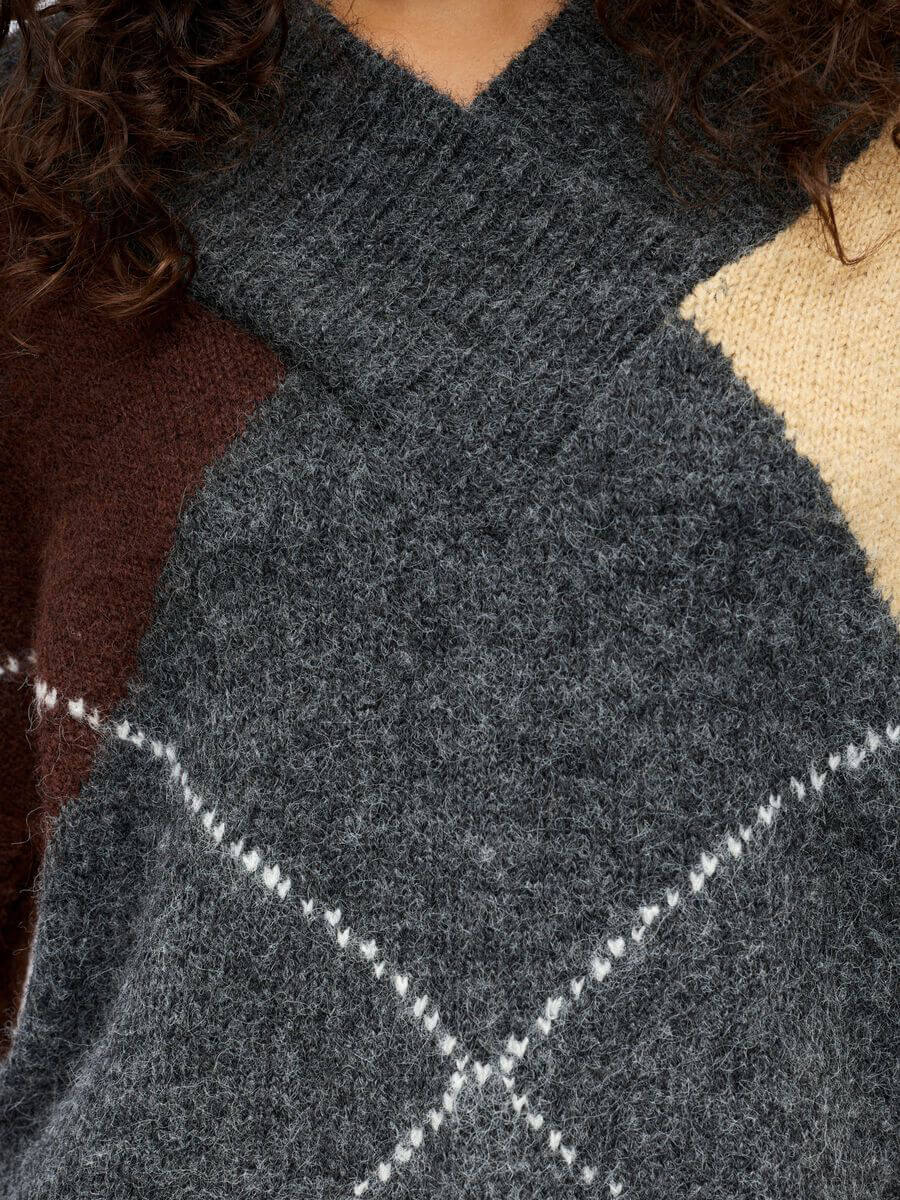 OBJECT Zena Argyle Knitted Jumper