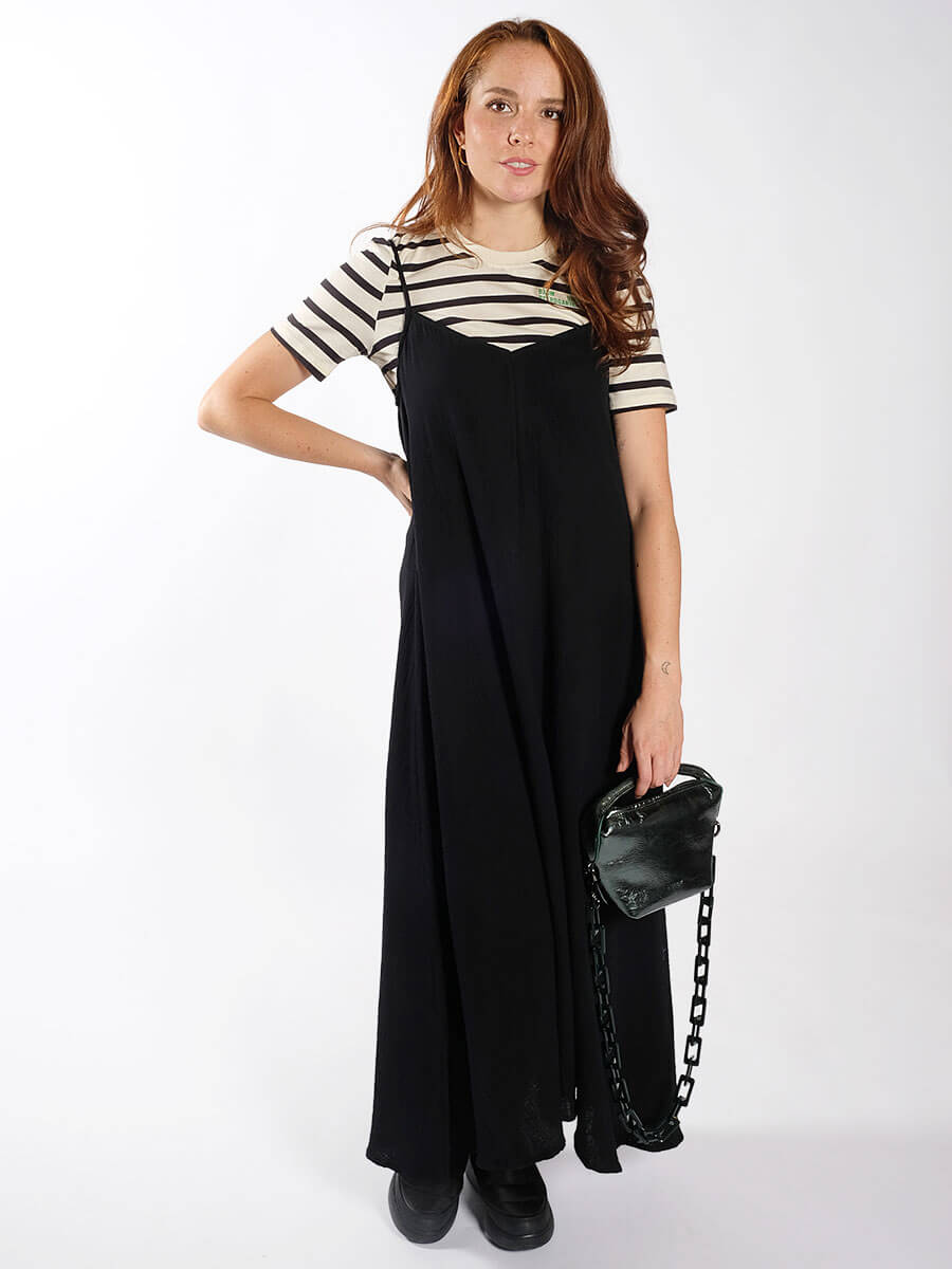 Object Carina Cotton Midi Dress - Black