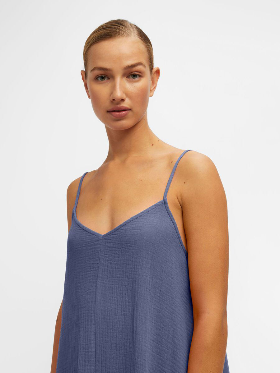 Object Carina Cotton Midi Dress - Blue Indigo