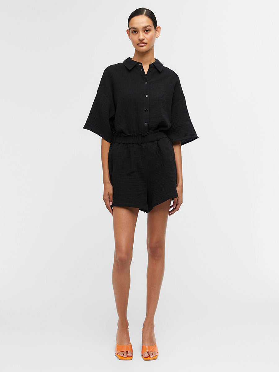 Object Carina Cotton Shirt - Black