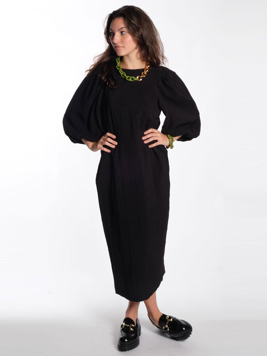Object-Felicia-Crinkled-Midi-Dress-Black