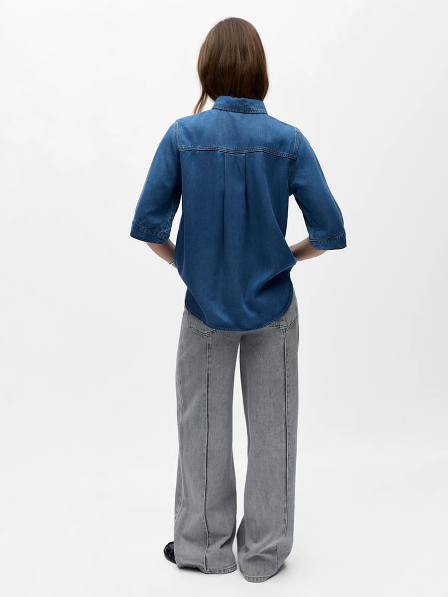 OBJECT Frame Short Sleeved Denim Shirt