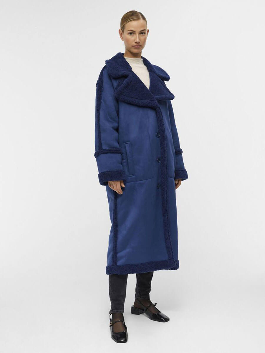 Object Khalesi Teddy-Lined Coat - Estate Blue