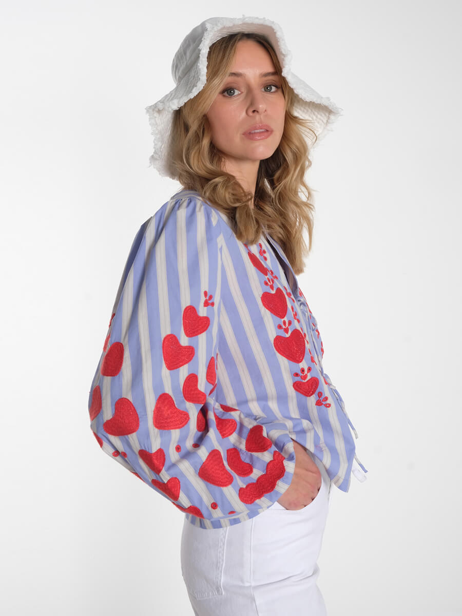 Object - OBJLuana Denim Bucket Hat – White Sissel - Elisabeth Top