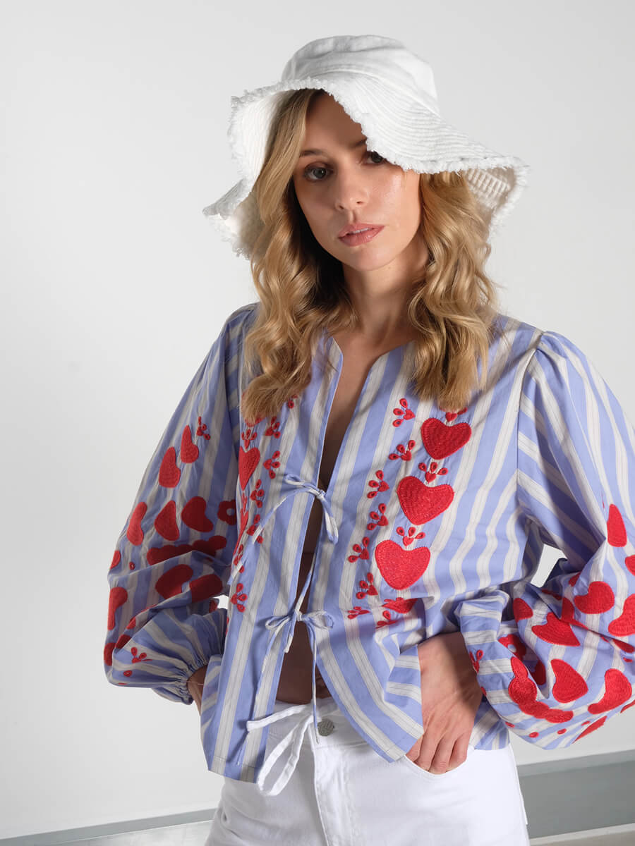 Object - OBJLuana Denim Bucket Hat – White Sissel - Elisabeth Top