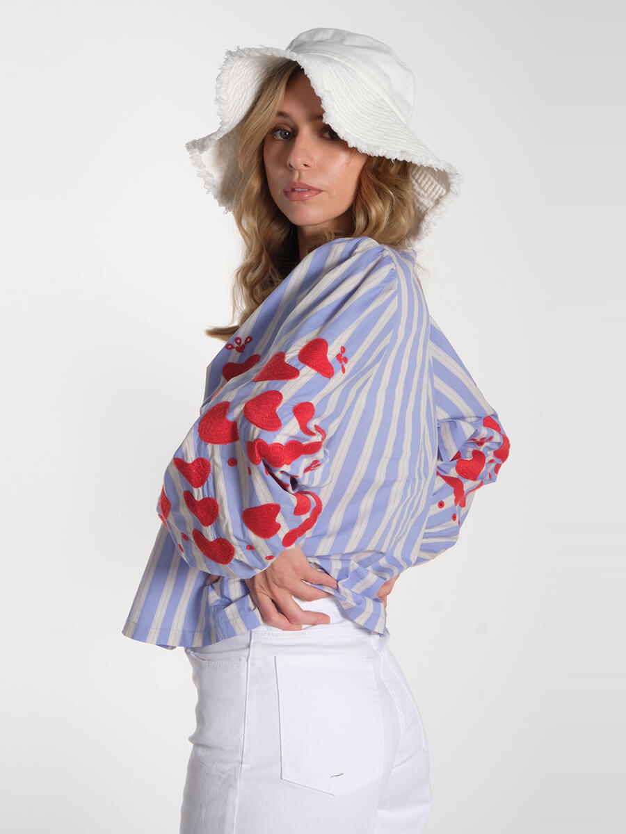 Object - OBJLuana Denim Bucket Hat – White Sissel - Elisabeth Top