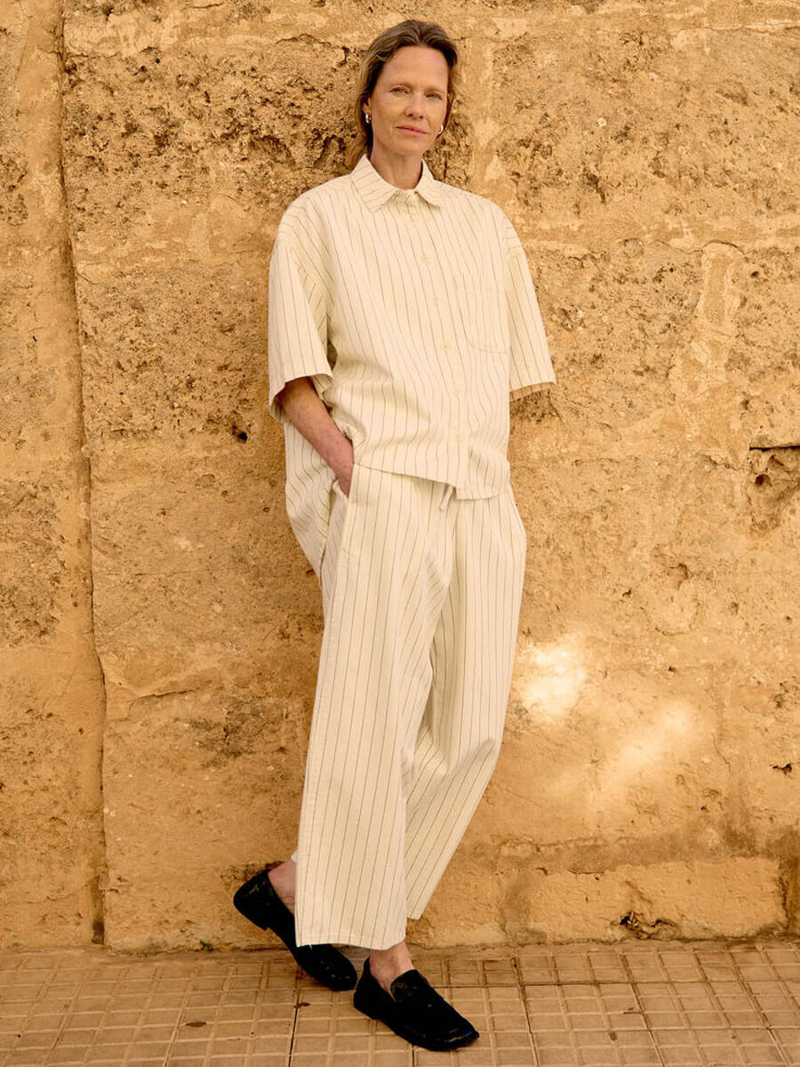 Object Cally Denim Pants - Birch/Black