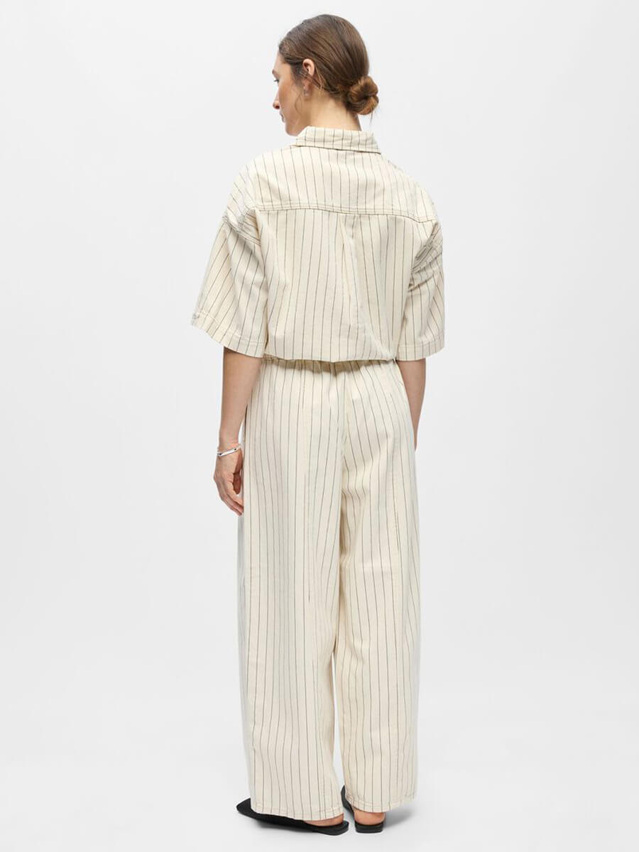 Object Cally Denim Pants - Birch/Black