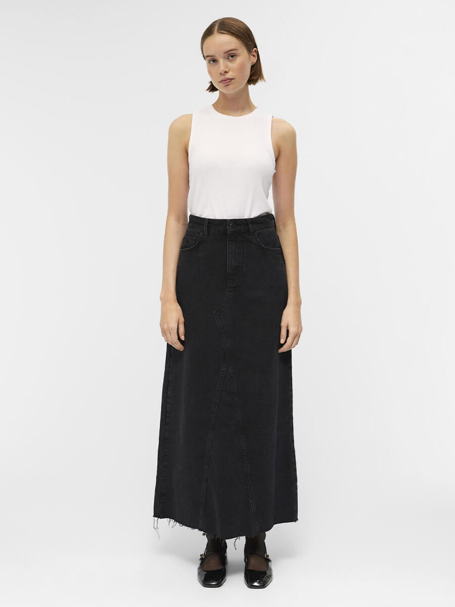 Object Harlow Denim Skirt - Black