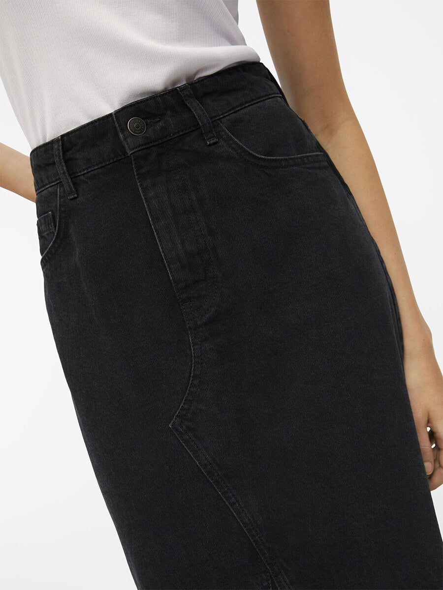 Object Harlow Denim Skirt - Black