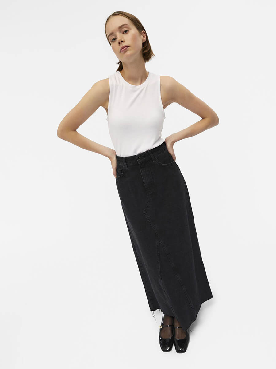 Object Harlow Denim Skirt - Black