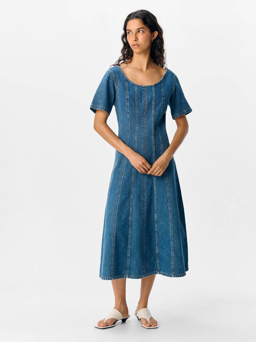 Object Loray Denim Midi Dress