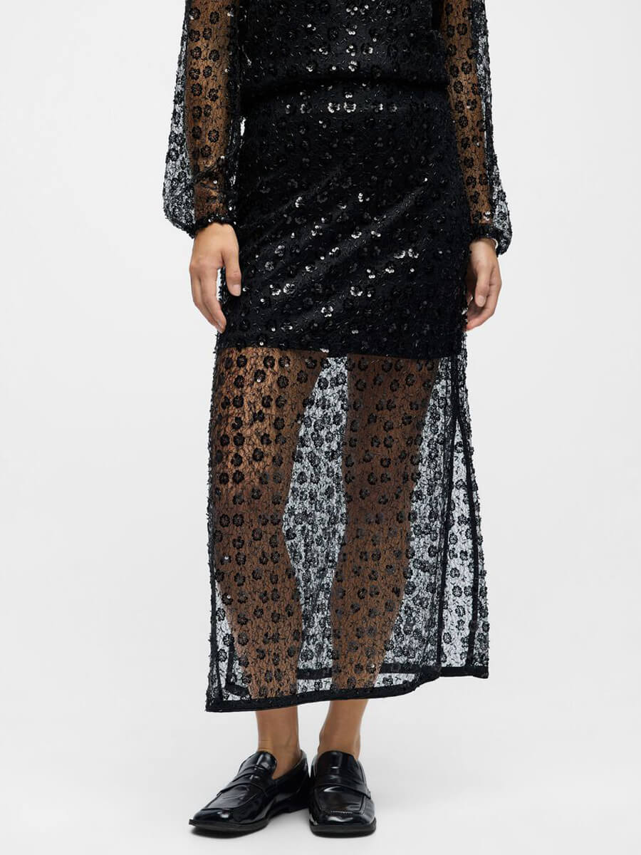 Object Maisy Lace Maxi Skirt