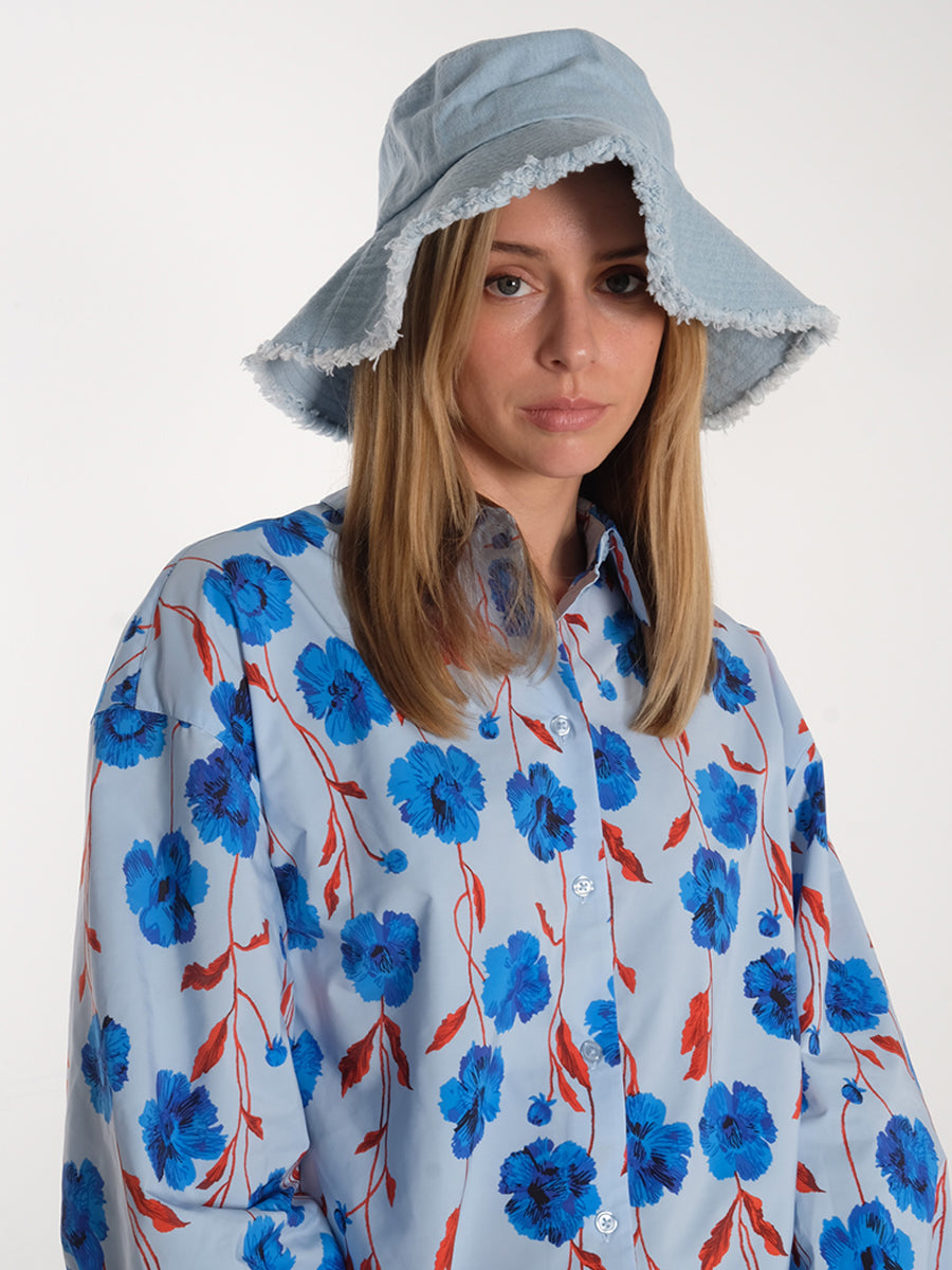 Object OBJLuana Denim Bucket Hat - Light Blue