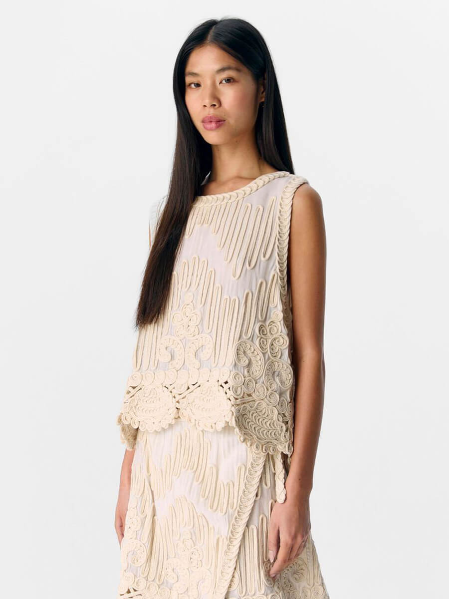 Object Prima Embroidered Wrap Skirt