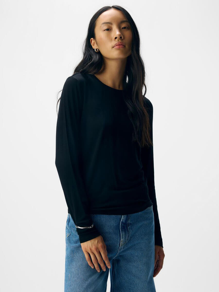 Object Zofia Sli Long Sleeve -  Black