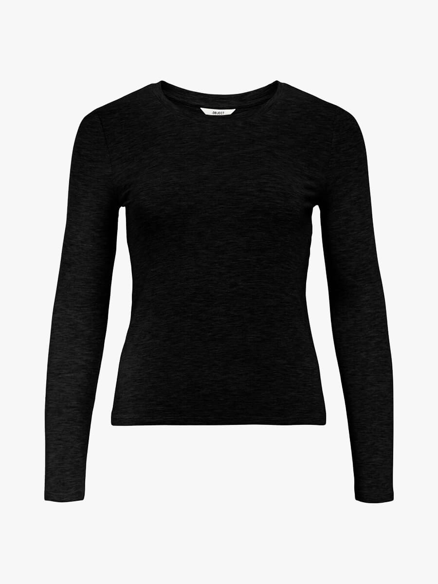 Object Zofia Sli Long Sleeve -  Black