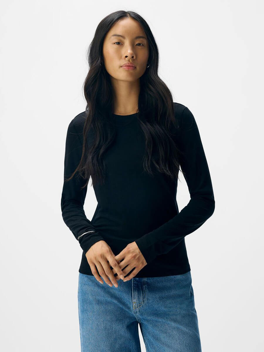 Object Zofia Sli Long Sleeve -  Black