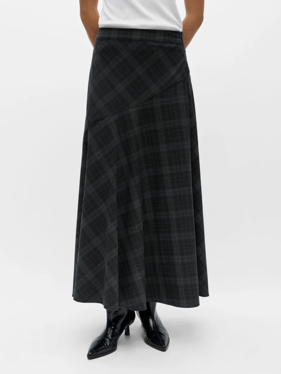 Object - Diena Maxi Skirt - Check Gun Metal