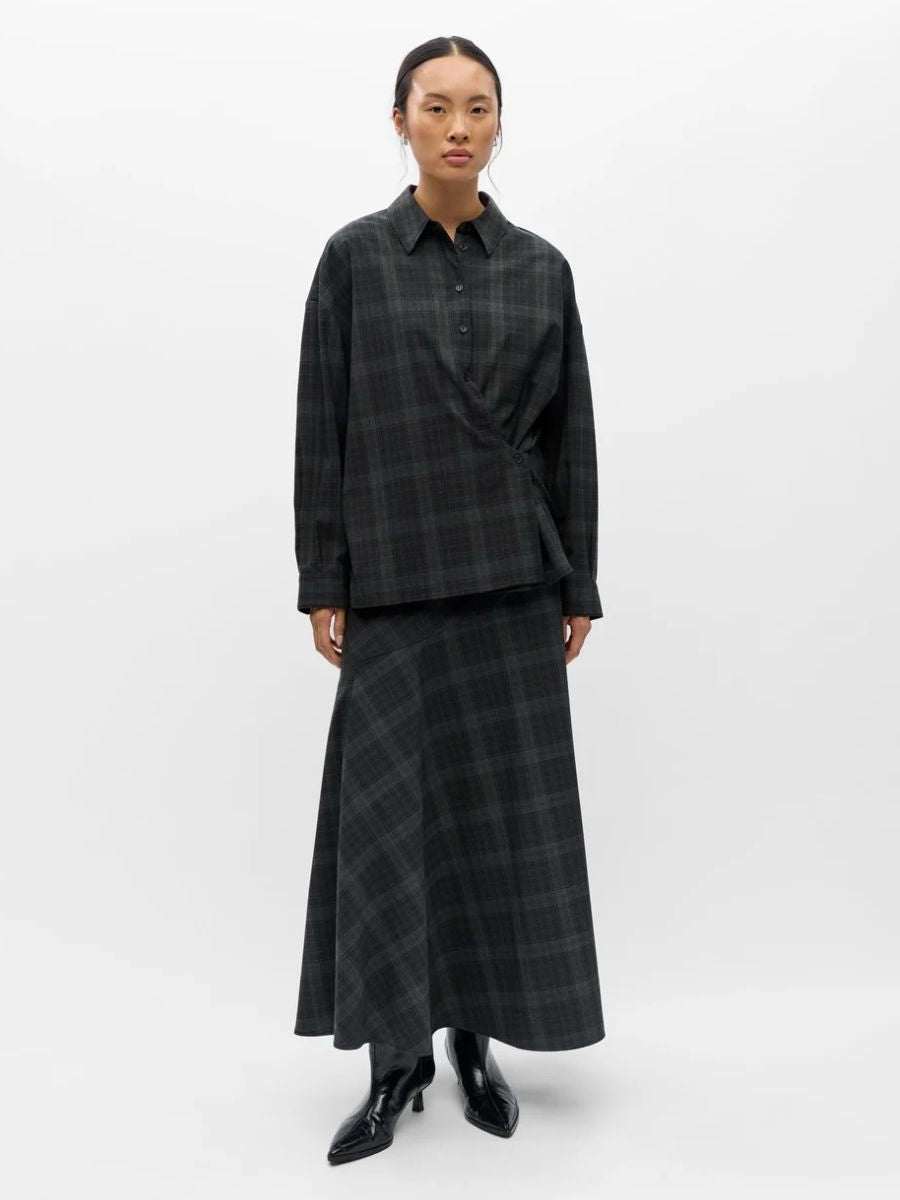 Object - Diena Maxi Skirt - Check Gun Metal