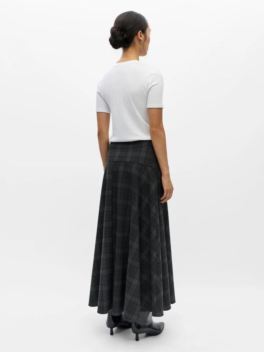 Object - Diena Maxi Skirt - Check Gun Metal