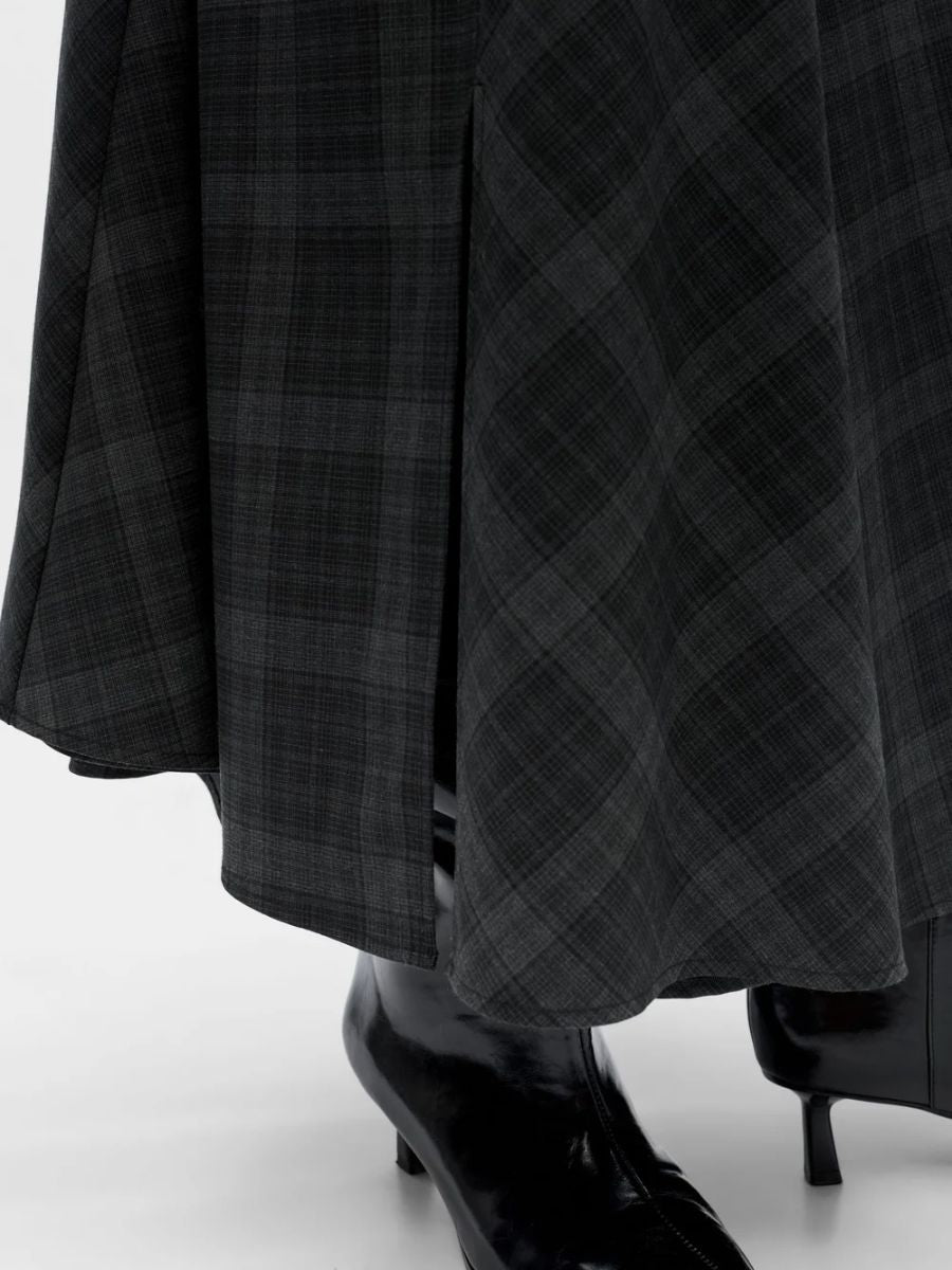 Object - Diena Maxi Skirt - Check Gun Metal