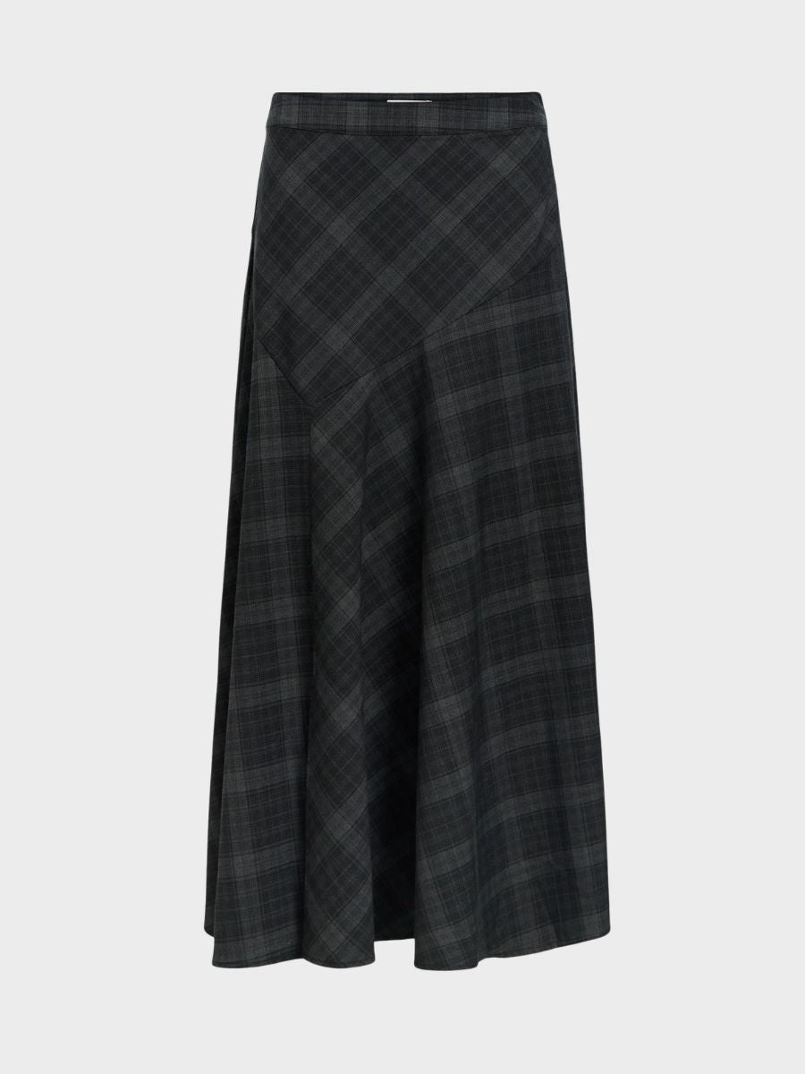 Object - Diena Maxi Skirt - Check Gun Metal