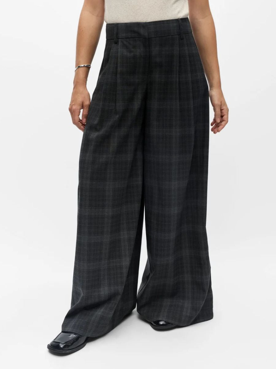 Object - Diena Pants - Check Gun Metal