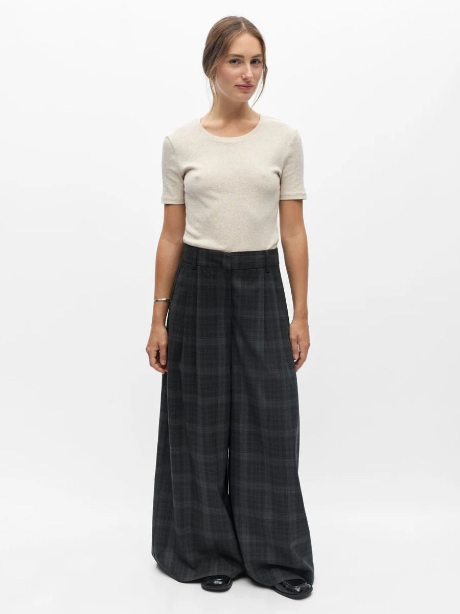 Object - Diena Pants - Check Gun Metal