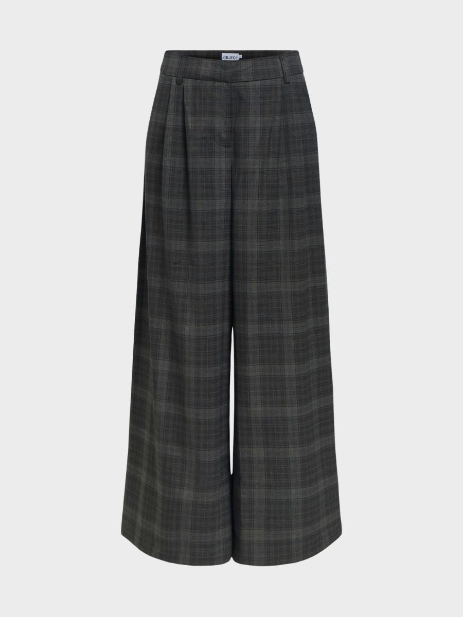 Object - Diena Pants - Check Gun Metal
