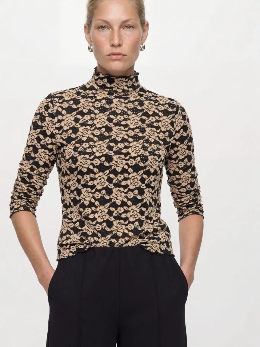 Object - Helmi Top - Black/Birch