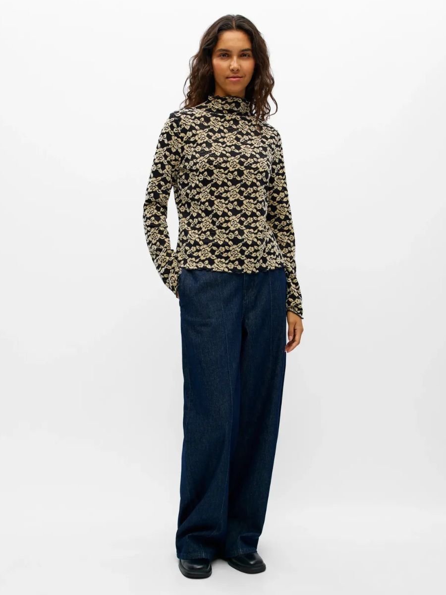 Object - Helmi Top - Black/Birch