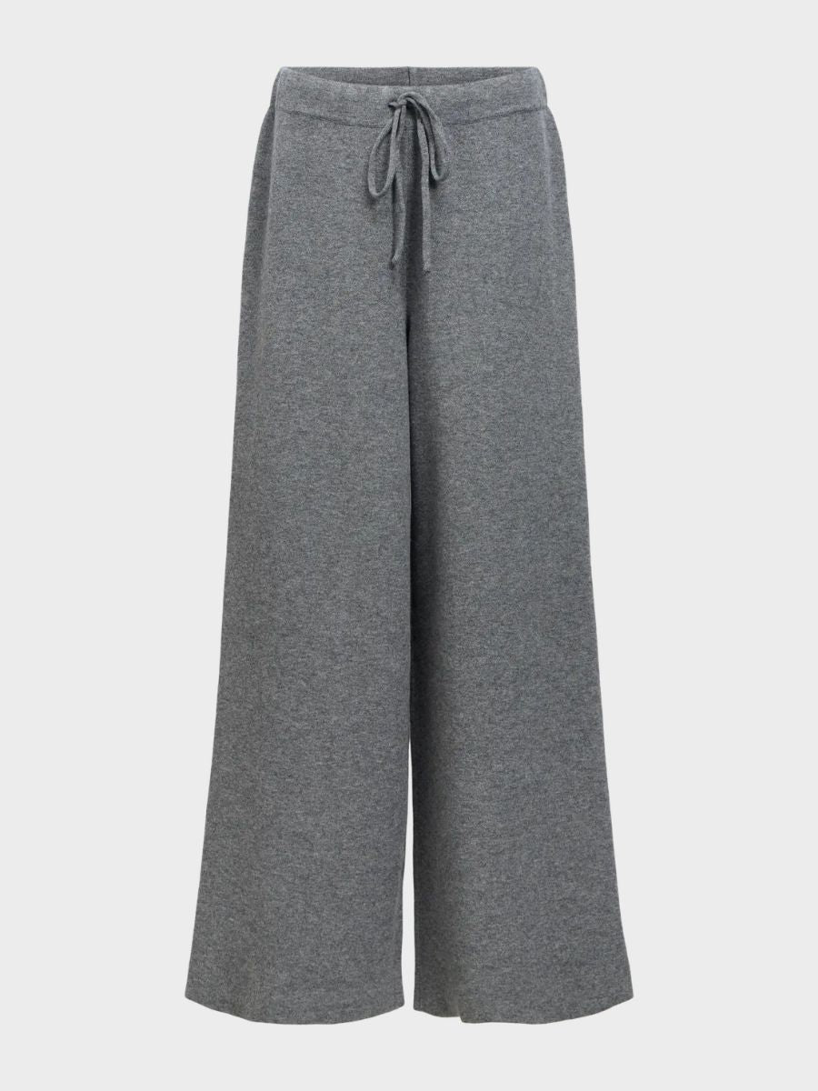Object - Itone Knit Pants - Medium Grey Melange