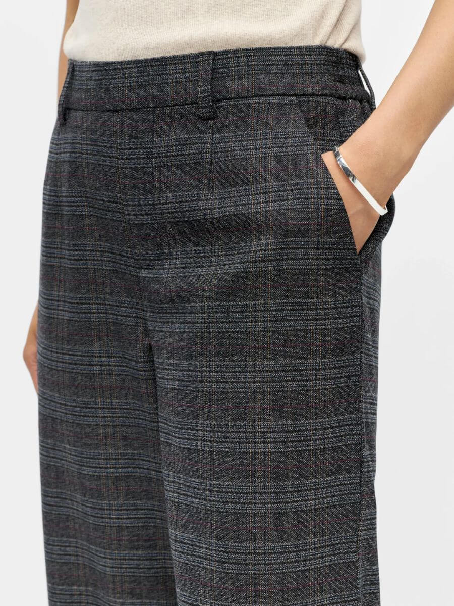 Object - Lisa Wide Pants - Dark Grey Melange