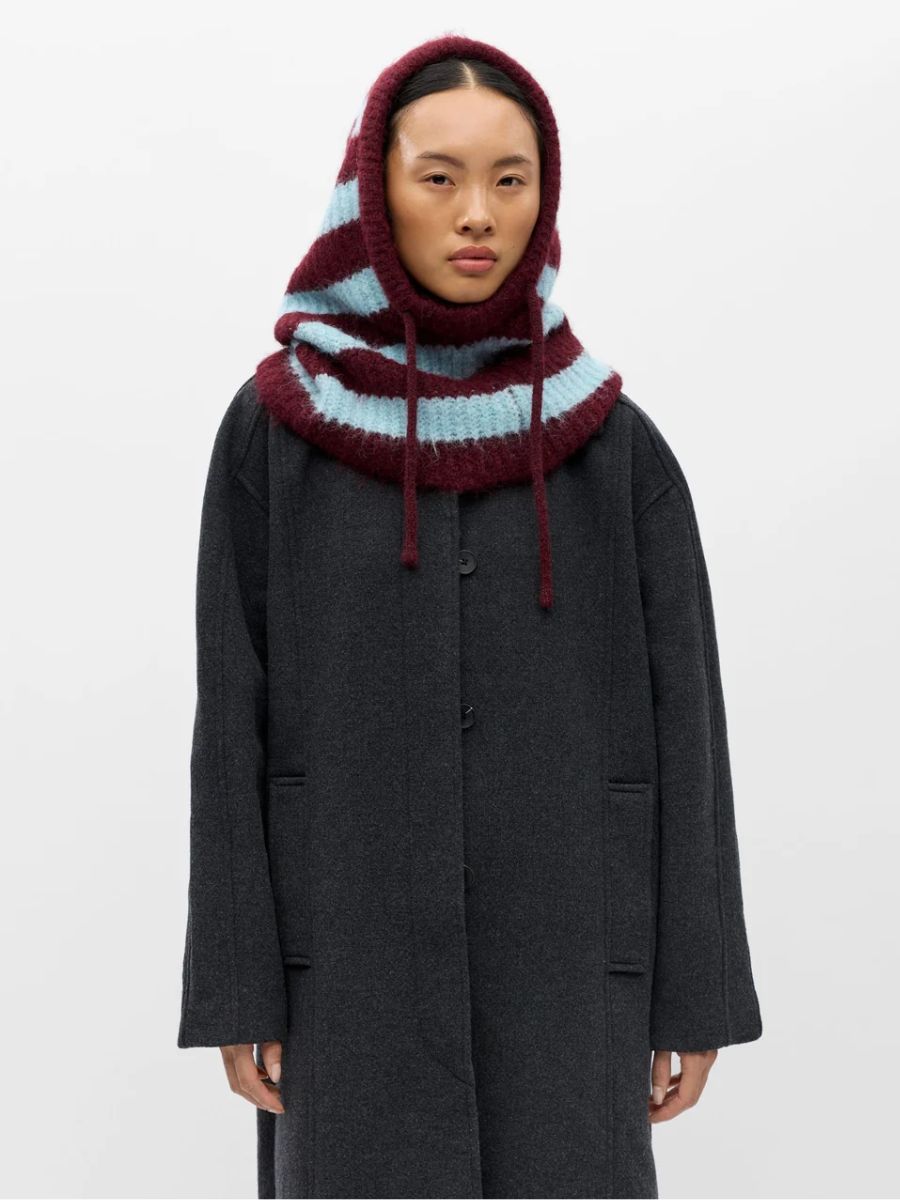 Object - Milu Knitted Balaclava - Purple Stripe